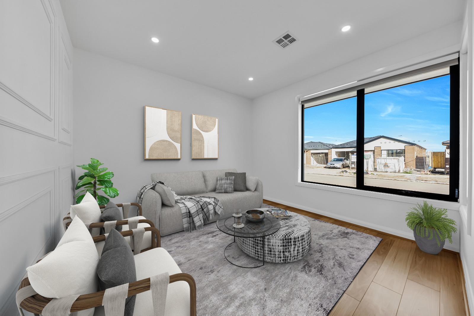 Enhanced & Virtually Staged Living Room Interior